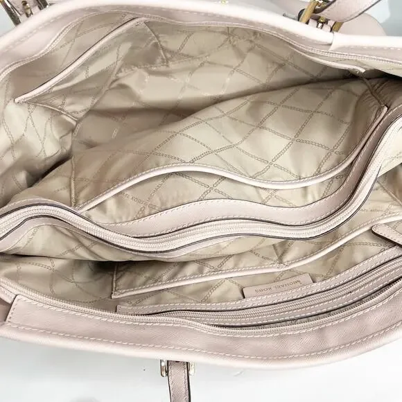 MICHAEL KORS Jet Set Travel Tote Handbag Saffiano Leather Powder Blush Pink OS - Picture 13 of 16